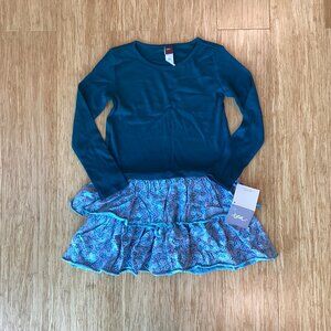 Girls Blue Dress, Ruffles, Tea Collection, Size 6